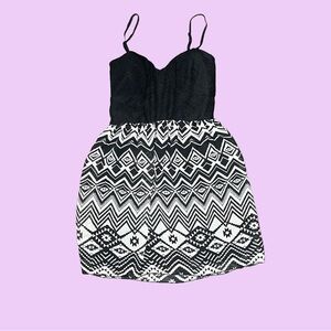 Trixxi Black and White Dress